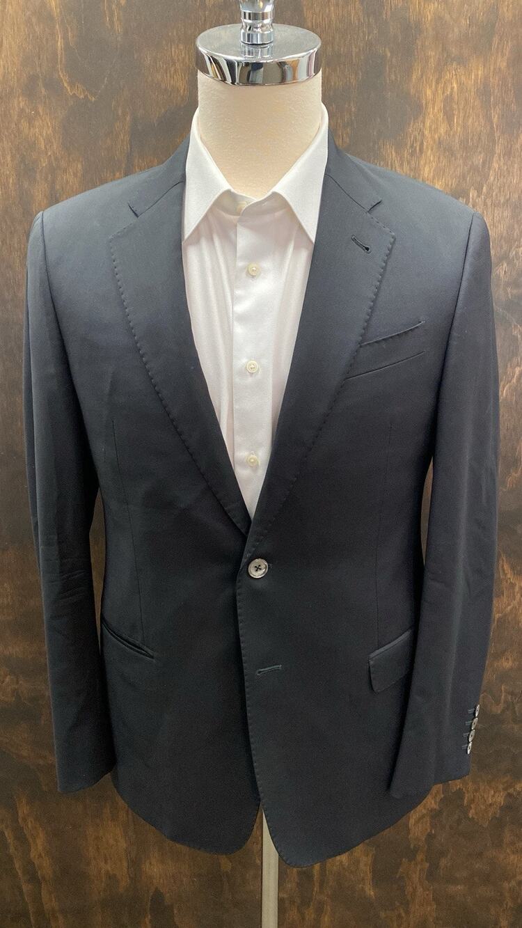 Armani Collezioni G Line Natural Stretch Wool Blazer In Navy 40R